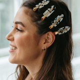 Makeup hair clips 4-pack svartvit