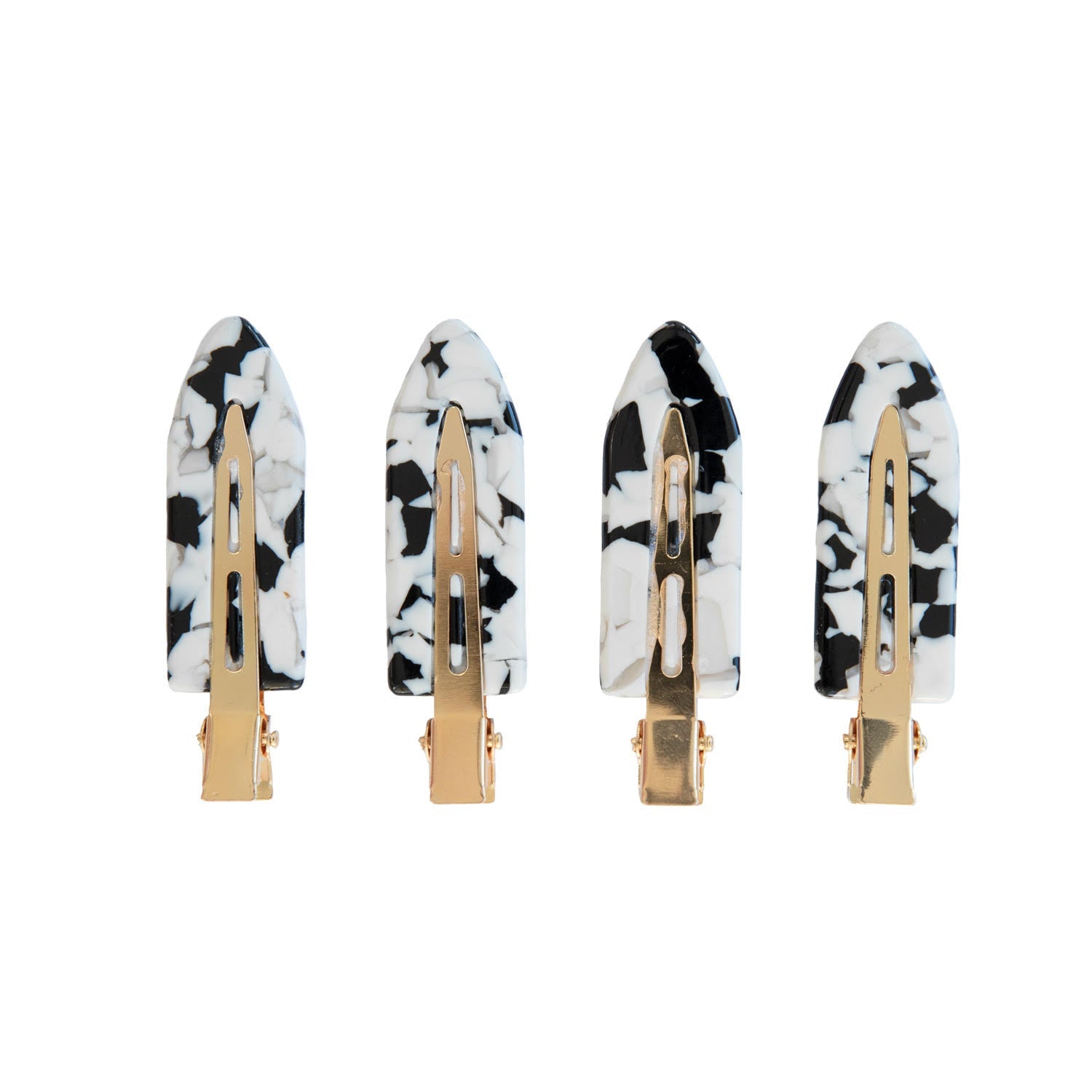 makeup hair clips 4-pack svartvit produktbild