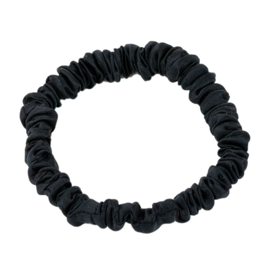 sidensnodd scrunchie hårsnodd tunn svart produktbild