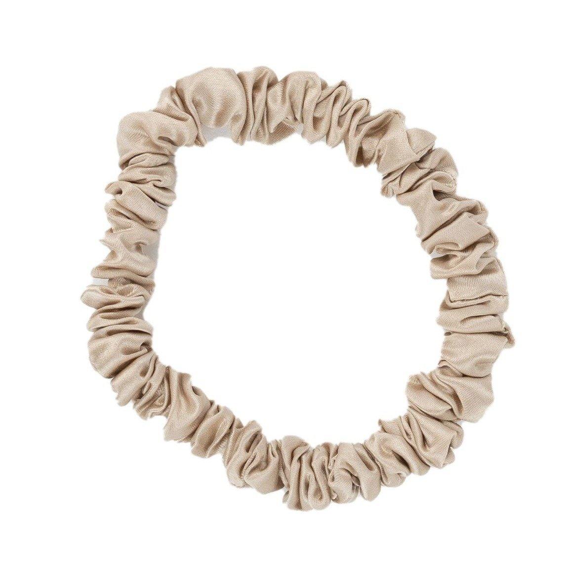 6-pack kit snodd scrunchie beige tunn smal Sidensnodd produktbild