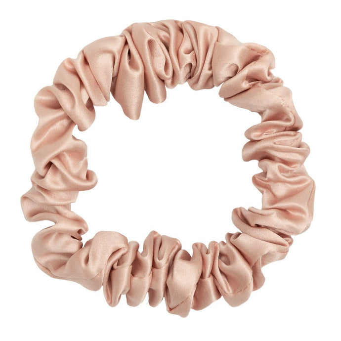 sidensnodd scrunchie hårsnodd mellan medium rosa produktbild