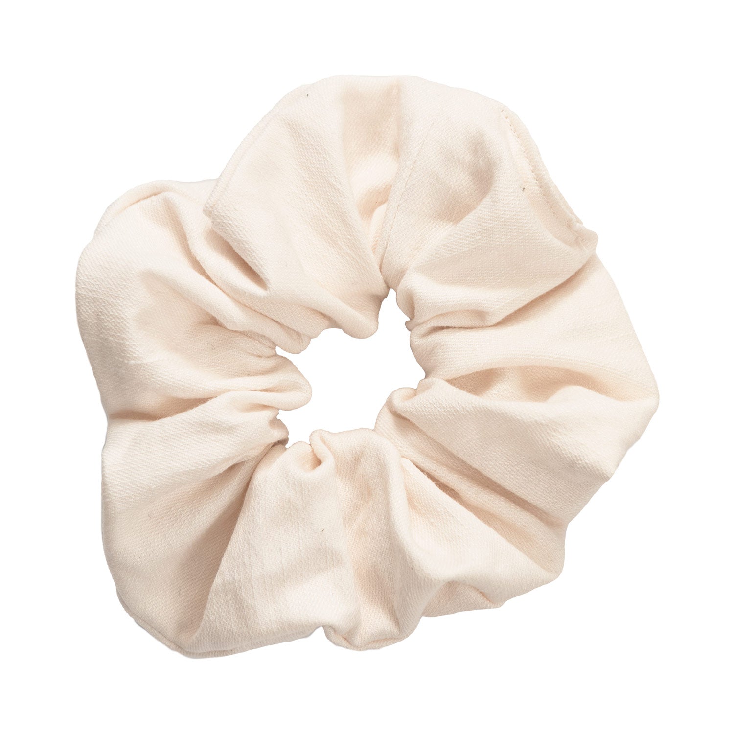 Scrunchie i linne vit produktbild