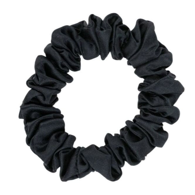 sidensnodd scrunchie hårsnodd mellan i färgen svart produktbild