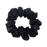 Sidensnodd stor svart scrunchie hårsnodd natursiden produktbild